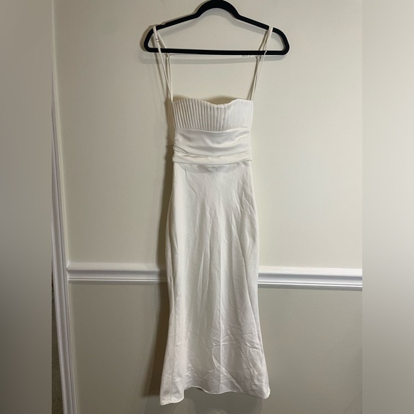 House Of CB Womens Ivory Lois Corset Satin Midi Dress - Picture 8 of 14